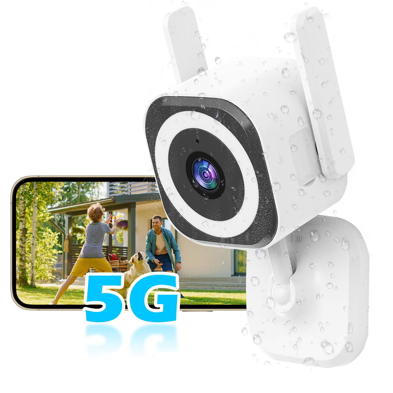 5G Cameras for Home Security Outdoor/Indoor Camera for Dog/Baby/Cat/Pet/Nanny/Elder, WiFi 1080p Baby Monitor with Phone App, IP66 Waterproof,3 Night