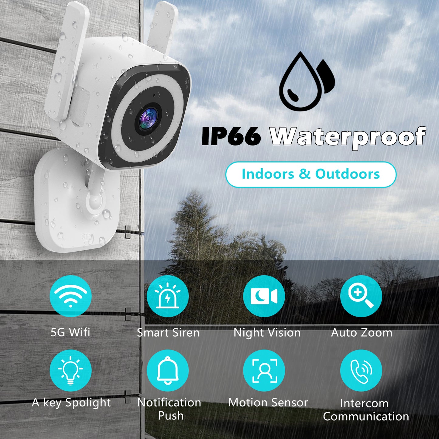 5G Cameras for Home Security Outdoor/Indoor Camera for Dog/Baby/Cat/Pet/Nanny/Elder, WiFi 1080p Baby Monitor with Phone App, IP66 Waterproof,3 Night Vision, Alarm Siren,SD/Cloud