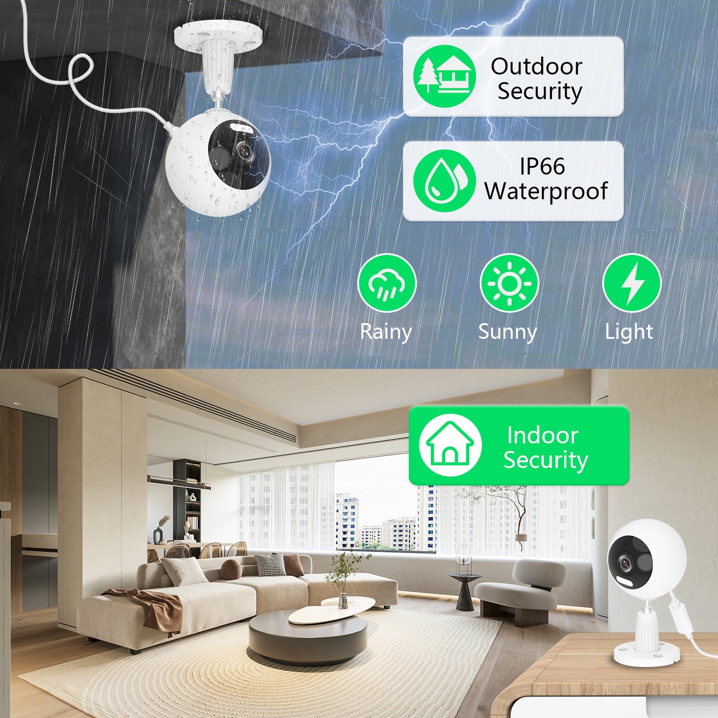 5G/2.4G Indoor/Outdoor Security Camera for Baby Monitor, Indoor Camera for Dog/Cat/Pet/Nanny/Baby/Elder, IP66 Waterproof, 3 Night Vision, Motion Detection, SD/Cloud