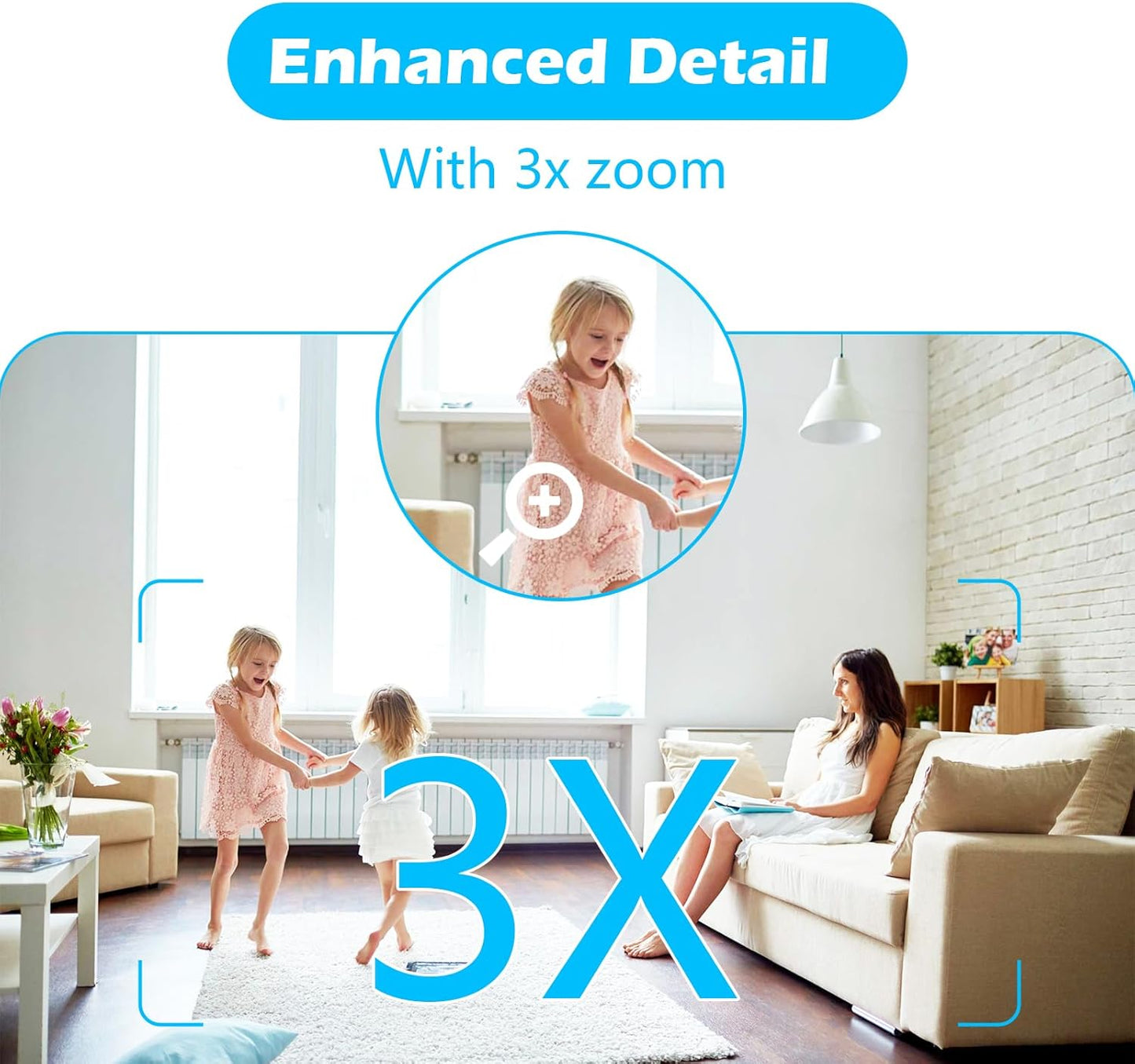 Guoanvision Security Camera Indoor/Outdoor,2K Cameras for Home Security, WiFi Pet Camera,Elder/Baby Monitor,2-Way Audio,Motion Detection,Night Vision, Infrared, Siren,SD/Cloud,Works with Alexa & Google