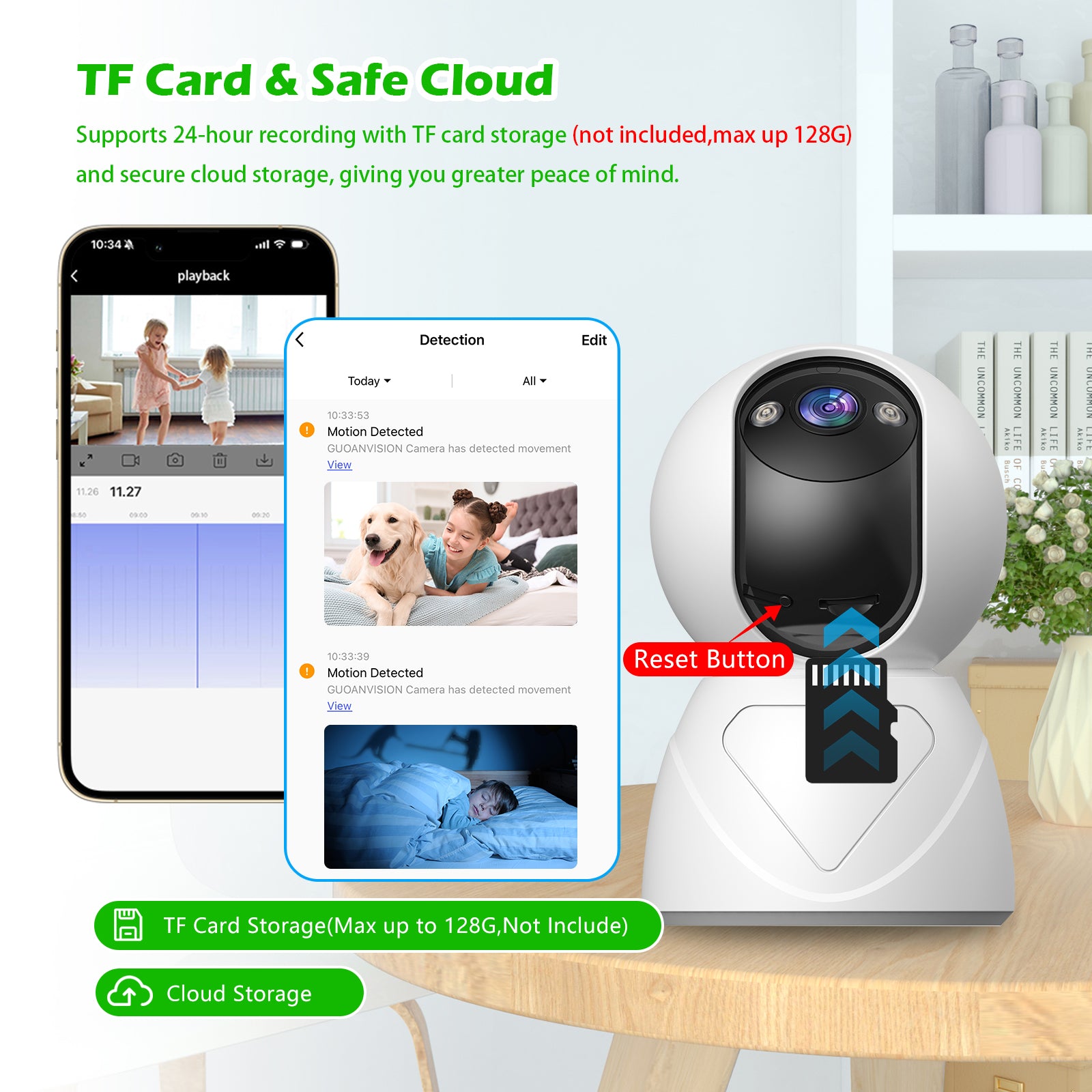 GUOANVISION 5G/2.4G Outdoor/Binnen Beveiligingscamera, 3MP GUOANVISION 5G/2.4G Outdoor/Binnen Beveiligingscamera, 3MP