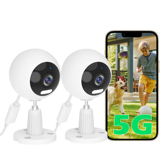 5G/2.4G Indoor/Outdoor Security Camera for Baby Monitor, Indoor Camera for Dog/Cat/Pet/Nanny/Baby/Elder, IP66 Waterproof, 3 Night Vision, Motion Detection, SD/Cloud
