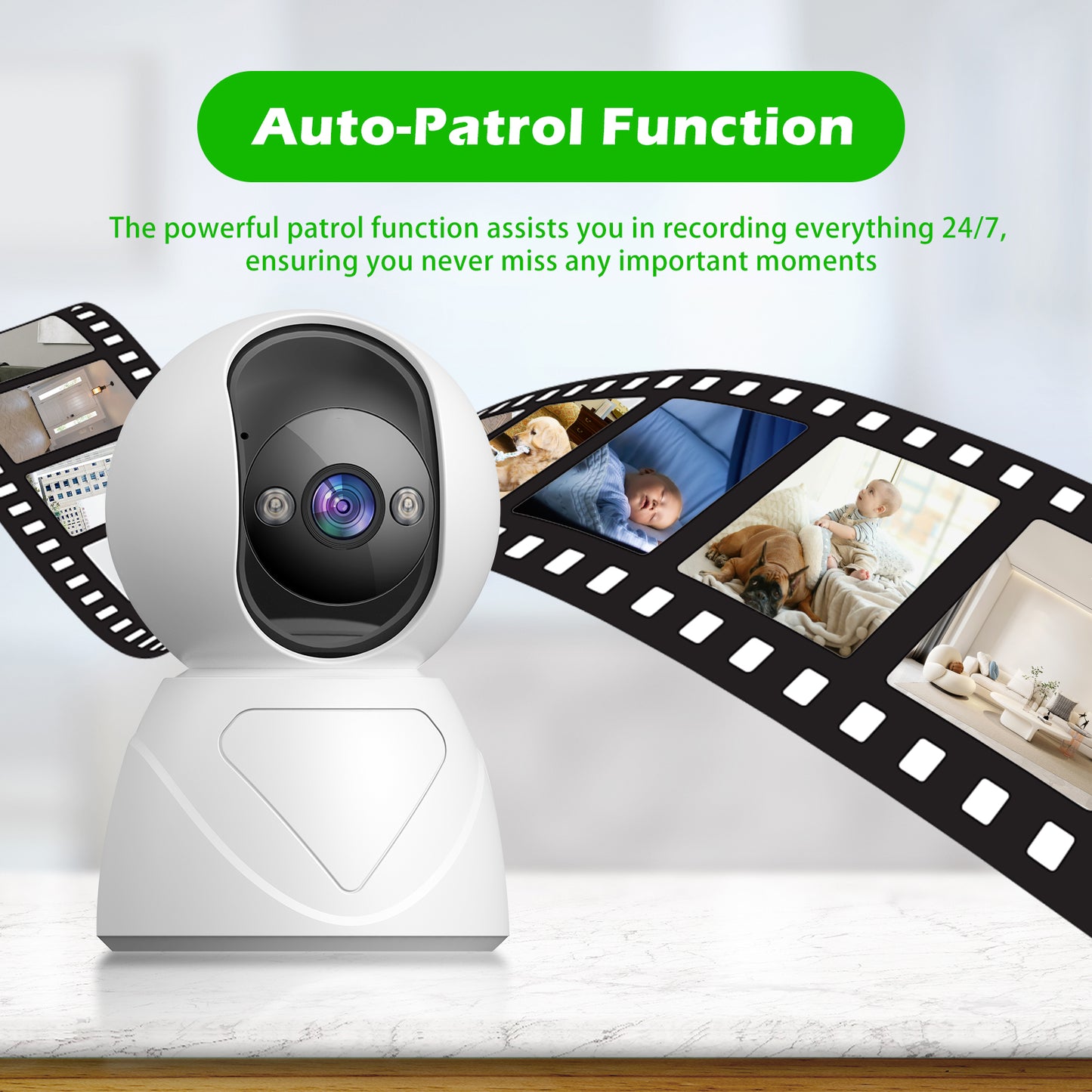 Indoor Pan/Tilt Security Camera, 5G WiFi Home Cameras for Baby Monitor/Pet Camera, Auto-Focus and Zoom, Motion Detection, 2-Way Audio, Siren, Night Vision, Cloud & SD Card Storage