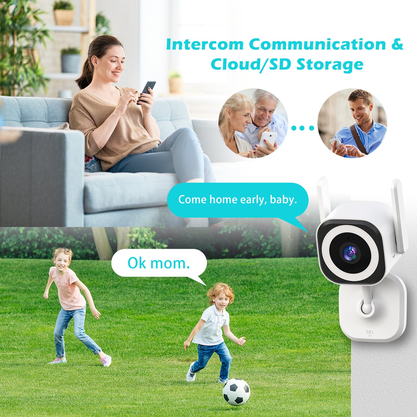 5G Cameras for Home Security Outdoor/Indoor Camera for Dog/Baby/Cat/Pet/Nanny/Elder, WiFi 1080p Baby Monitor with Phone App, IP66 Waterproof,3 Night Vision, Alarm Siren,SD/Cloud